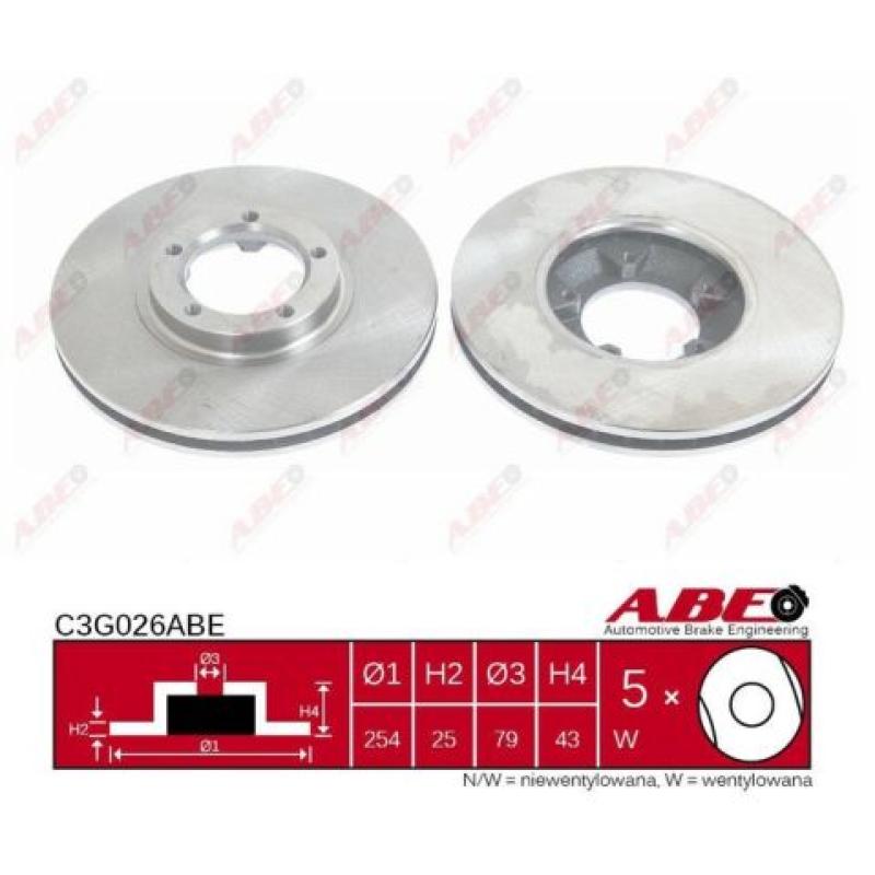 Jeu de 2 disques de frein avant ABE C3G026ABE - Visuel 2