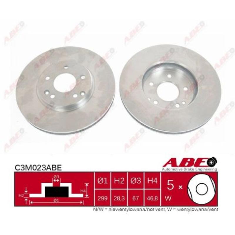 Jeu de 2 disques de frein avant ABE C3M023ABE - Visuel 2