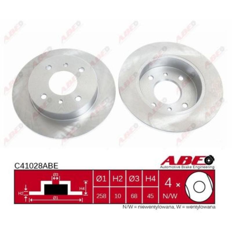 Jeu de 2 disques de frein arrière ABE C41028ABE - Visuel 2