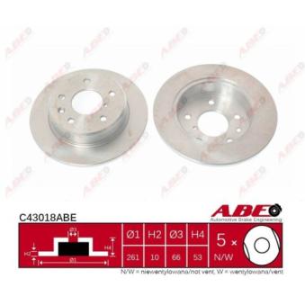 Jeu de 2 disques de frein arrière ABE [C43018ABE]