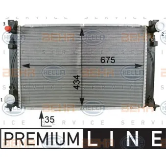 BEHR HELLA SERVICE 8MK 376 701-281 - Radiateur, refroidissement du moteur