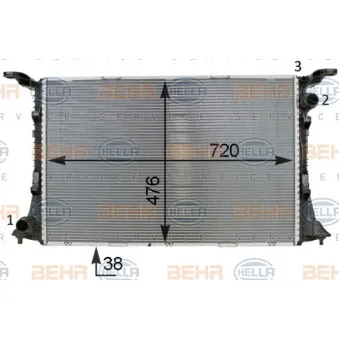 BEHR HELLA SERVICE 8MK 376 701-341 - Radiateur, refroidissement du moteur