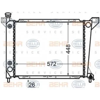 Radiateur, refroidissement du moteur BEHR HELLA SERVICE [8MK 376 704-671]