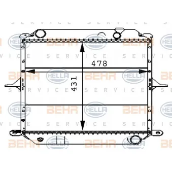 BEHR HELLA SERVICE 8MK 376 706-551 - Radiateur, refroidissement du moteur
