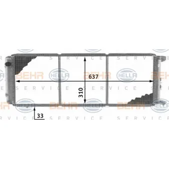 Radiateur, refroidissement du moteur BEHR HELLA SERVICE [8MK 376 707-011]