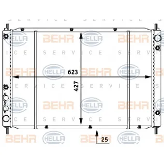BEHR HELLA SERVICE 8MK 376 707-201 - Radiateur, refroidissement du moteur