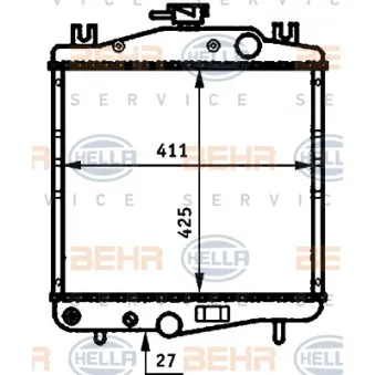 BEHR HELLA SERVICE 8MK 376 707-591 - Radiateur, refroidissement du moteur