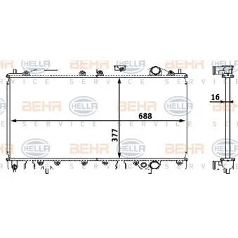 BEHR HELLA SERVICE 8MK 376 708-401 - Radiateur, refroidissement du moteur