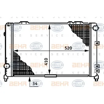 Radiateur, refroidissement du moteur BEHR HELLA SERVICE [8MK 376 708-411]