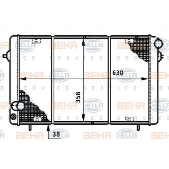 BEHR HELLA SERVICE 8MK 376 708-481 - Radiateur, refroidissement du moteur