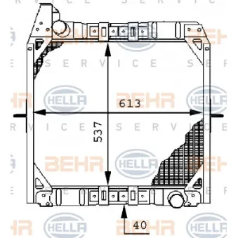 BEHR HELLA SERVICE 8MK 376 709-431 - Radiateur, refroidissement du moteur