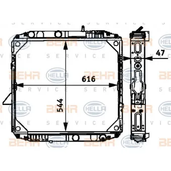 BEHR HELLA SERVICE 8MK 376 709-751 - Radiateur, refroidissement du moteur