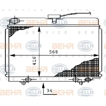 Radiateur, refroidissement du moteur BEHR HELLA SERVICE [8MK 376 710-521]