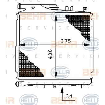 BEHR HELLA SERVICE 8MK 376 710-741 - Radiateur, refroidissement du moteur