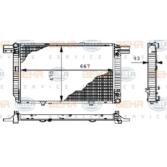 BEHR HELLA SERVICE 8MK 376 711-181 - Radiateur, refroidissement du moteur
