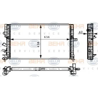 BEHR HELLA SERVICE 8MK 376 711-211 - Radiateur, refroidissement du moteur
