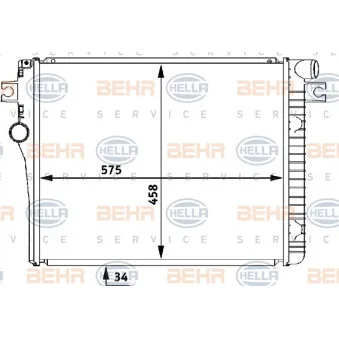 Radiateur, refroidissement du moteur BEHR HELLA SERVICE [8MK 376 711-411]