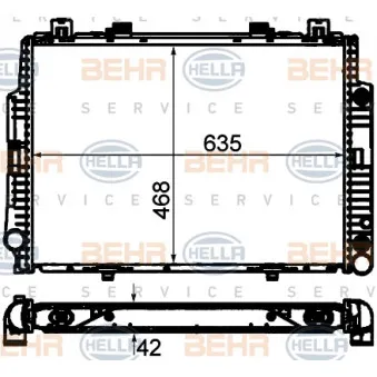 BEHR HELLA SERVICE 8MK 376 711-511 - Radiateur, refroidissement du moteur