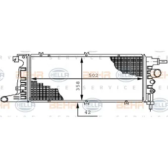 BEHR HELLA SERVICE 8MK 376 711-711 - Radiateur, refroidissement du moteur
