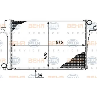 BEHR HELLA SERVICE 8MK 376 713-231 - Radiateur, refroidissement du moteur