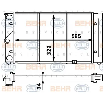 BEHR HELLA SERVICE 8MK 376 713-371 - Radiateur, refroidissement du moteur