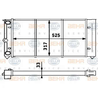 BEHR HELLA SERVICE 8MK 376 713-451 - Radiateur, refroidissement du moteur