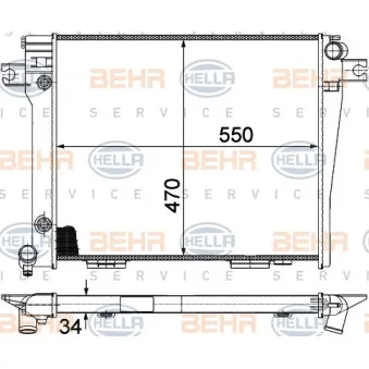 BEHR HELLA SERVICE 8MK 376 714-031 - Radiateur, refroidissement du moteur