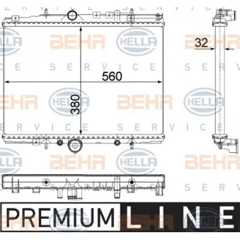 BEHR HELLA SERVICE 8MK 376 718-041 - Radiateur, refroidissement du moteur