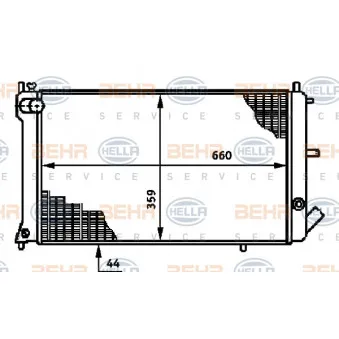 Radiateur, refroidissement du moteur BEHR HELLA SERVICE [8MK 376 719-211]