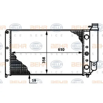 Radiateur, refroidissement du moteur BEHR HELLA SERVICE [8MK 376 719-301]