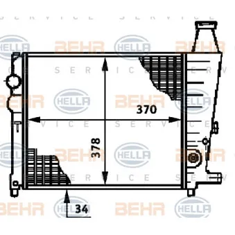 BEHR HELLA SERVICE 8MK 376 719-391 - Radiateur, refroidissement du moteur