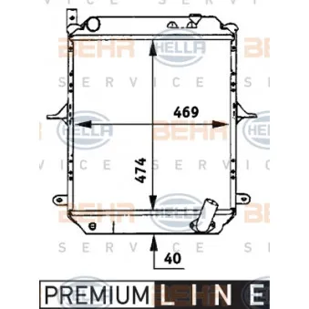 Radiateur, refroidissement du moteur BEHR HELLA SERVICE [8MK 376 722-131]