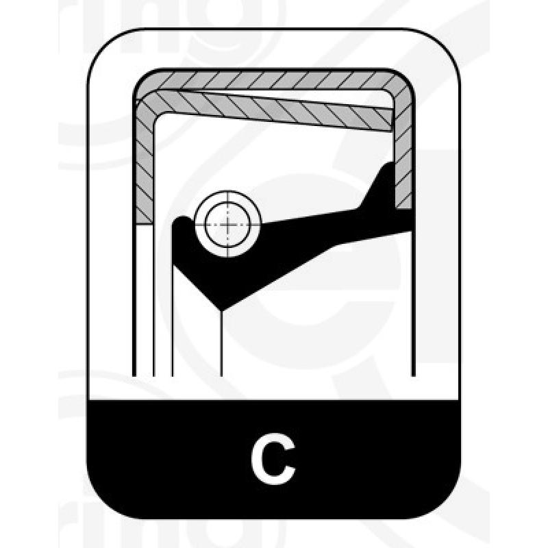 Bague d'étanchéité, boîte de vitesse manuel ELRING B51.610 - Visuel 2