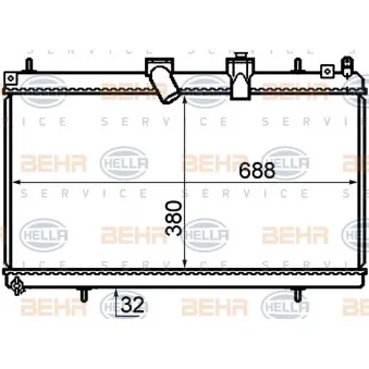 BEHR HELLA SERVICE 8MK 376 732-761 - Radiateur, refroidissement du moteur