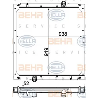 BEHR HELLA SERVICE 8MK 376 750-621 - Radiateur, refroidissement du moteur