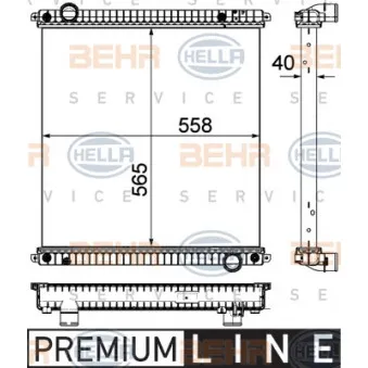 BEHR HELLA SERVICE 8MK 376 751-251 - Radiateur, refroidissement du moteur