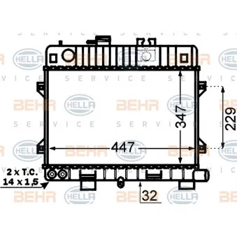 BEHR HELLA SERVICE 8MK 376 766-451 - Radiateur, refroidissement du moteur