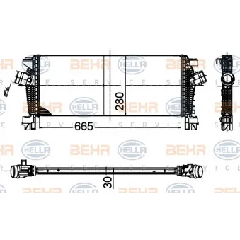 BEHR HELLA SERVICE 8ML 376 988-354 - Intercooler, échangeur