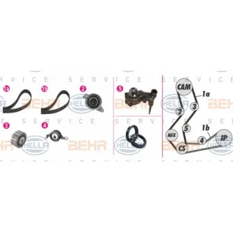 BEHR HELLA SERVICE 8MP 376 806-821 - Pompe à eau + kit de courroie de distribution