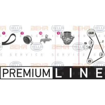BEHR HELLA SERVICE 8MP 376 811-841 - Pompe à eau + kit de courroie de distribution