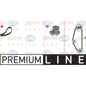 BEHR HELLA SERVICE 8MP 376 815-801 - Pompe à eau + kit de courroie de distribution
