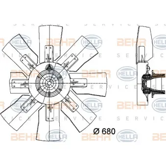 BEHR HELLA SERVICE 8MV 376 728-681 - Ventilateur, refroidissement du moteur