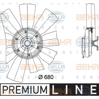 BEHR HELLA SERVICE 8MV 376 729-421 - Ventilateur, refroidissement du moteur