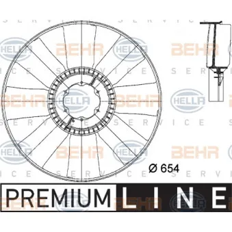 BEHR HELLA SERVICE 8MV 376 733-101 - Roue du souffleur, refroidissementdu moteur
