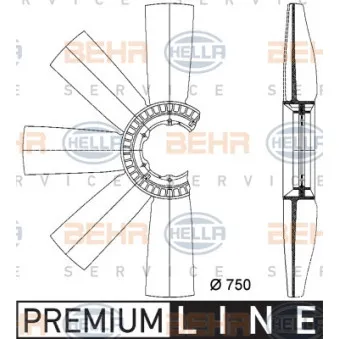 BEHR HELLA SERVICE 8MV 376 733-161 - Roue du souffleur, refroidissementdu moteur