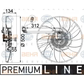 BEHR HELLA SERVICE 8MV 376 757-301 - Ventilateur, refroidissement du moteur