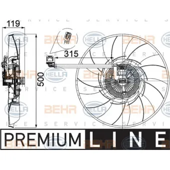 BEHR HELLA SERVICE 8MV 376 757-521 - Ventilateur, refroidissement du moteur