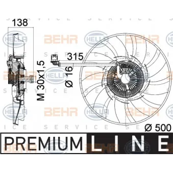 BEHR HELLA SERVICE 8MV 376 758-241 - Ventilateur, refroidissement du moteur