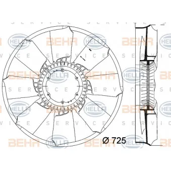 BEHR HELLA SERVICE 8MV 376 758-251 - Roue du souffleur, refroidissementdu moteur