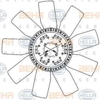 BEHR HELLA SERVICE 8MV 376 906-631 - Roue du souffleur, refroidissementdu moteur